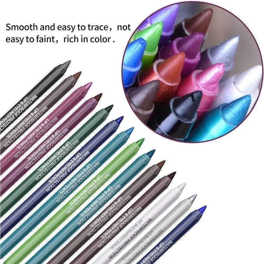 New 14 Colors Waterproof Eyeliner Pencil Pigment Brown Black Glitter Eyeiner Pen for Women Fashion Colors Eyes Makeup CosmeticsL251024