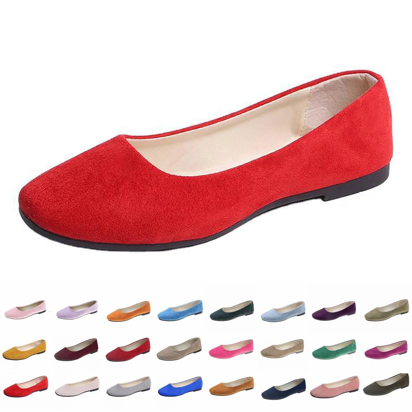 Woman Casual Round Toe Cute Flock Mocasines Ballerina Church Flats Female Suede Elegant Soft Sole Mom Shoes ddmypanda