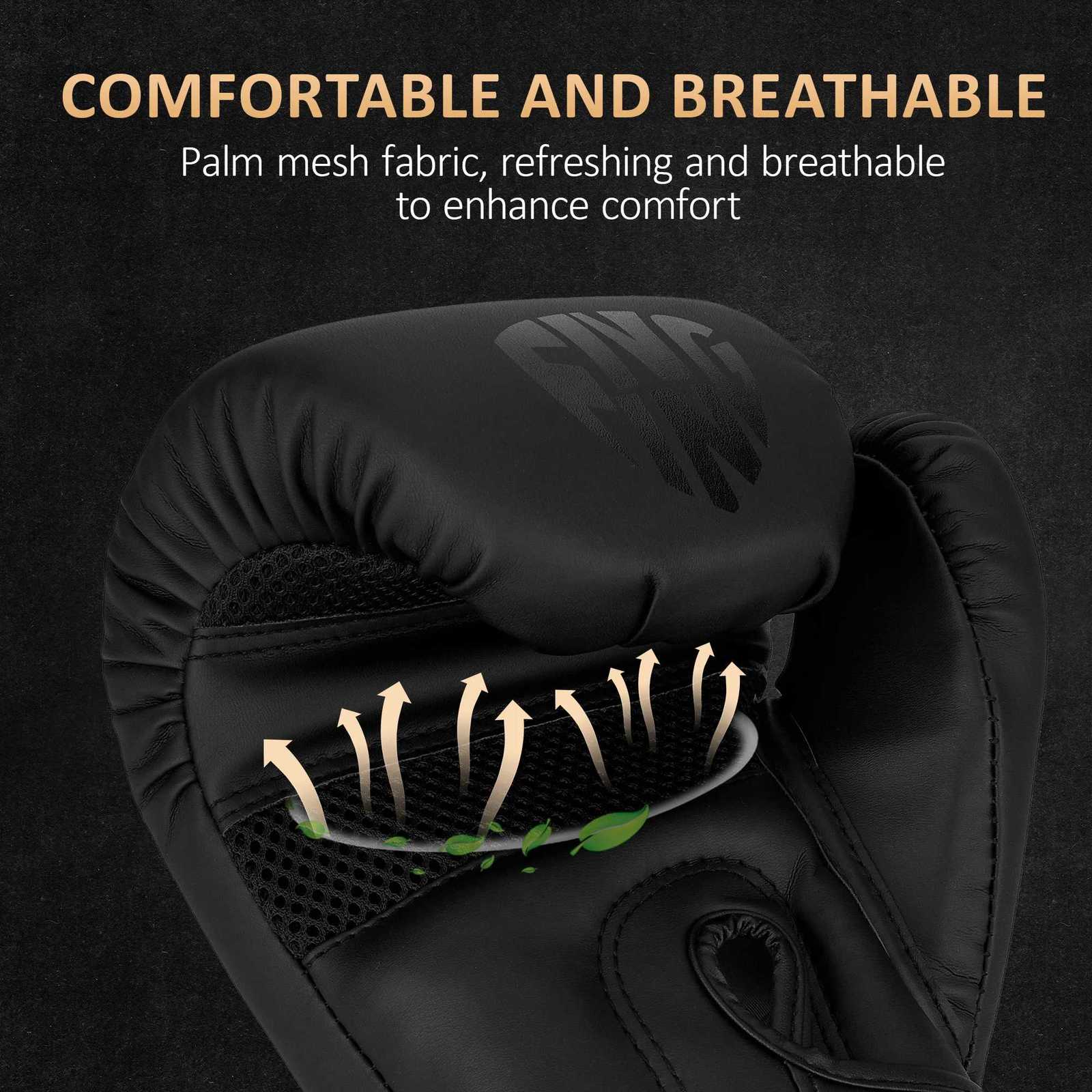 FIVING boxing gloves PU leather for men and women professional training sparring suitable for boxing MMA taekwondo wrestling Y251023