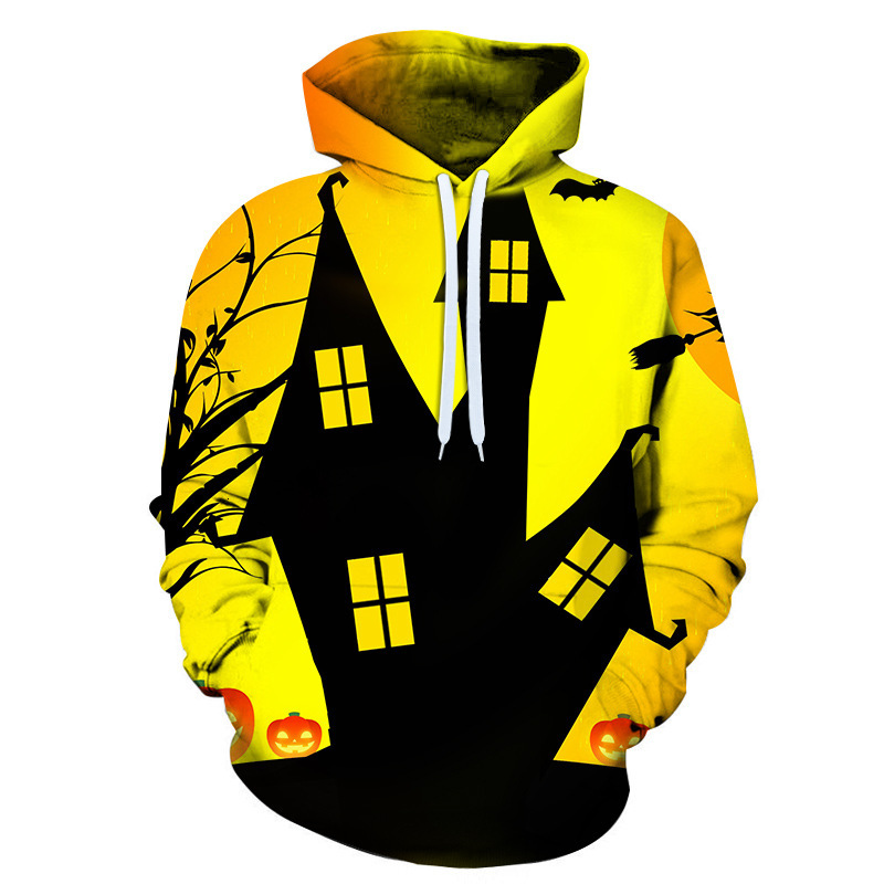 Foreign Trade European Designer Hoodie Jacket Tracksuit Men Polo Veste Coat And American Spring And Autumn Hot Sale Halloween Pattern 3D Digital Print