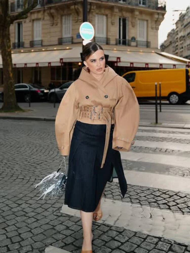 Vintage Long Sleeve Trench Coat Women Fashion Turn-down Collar Solid Double Breasted Jacket With Belt 2025 Autumn Windbreaker dongdumaoyi