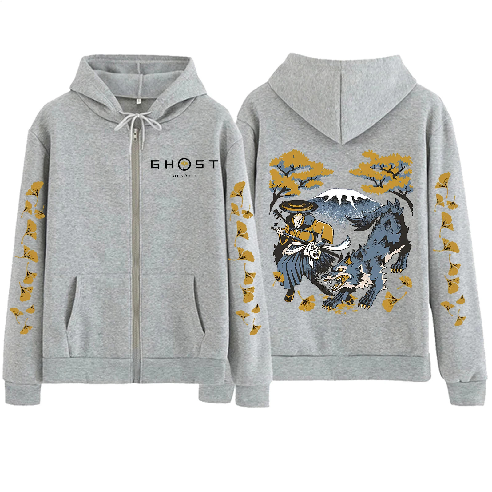 Ghost of Yotei 2025 Printed Zipper Hoodie Harajuku Oversized Game Merch Pullover Hoodies Y2k Zip Up 251018