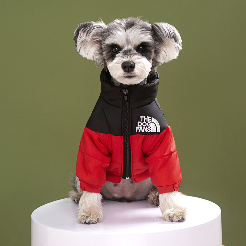 New Fashion Down Jacket Winter Designer Thick Warm Dog Schnauzer Reggie Doll French Bulldog Pet Clothes Wholesale