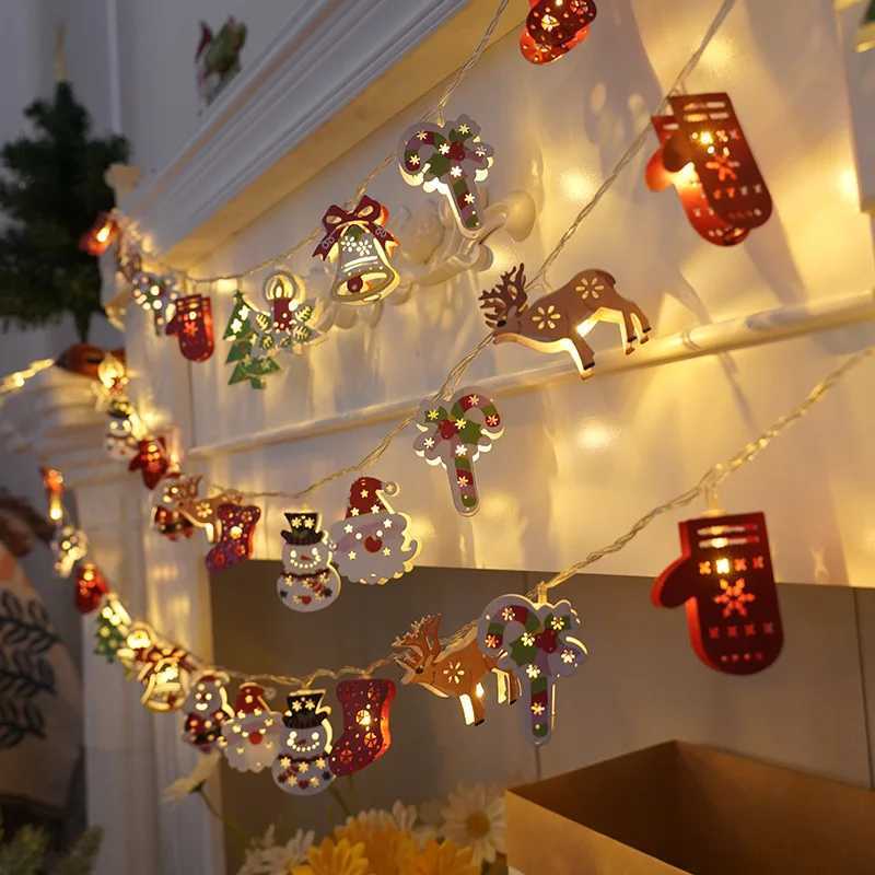 LED Santa Claus Lighting Colorful Christmas Lights Wrought Iron Christmas Decorative Lights Christmas Tree Light String C251024