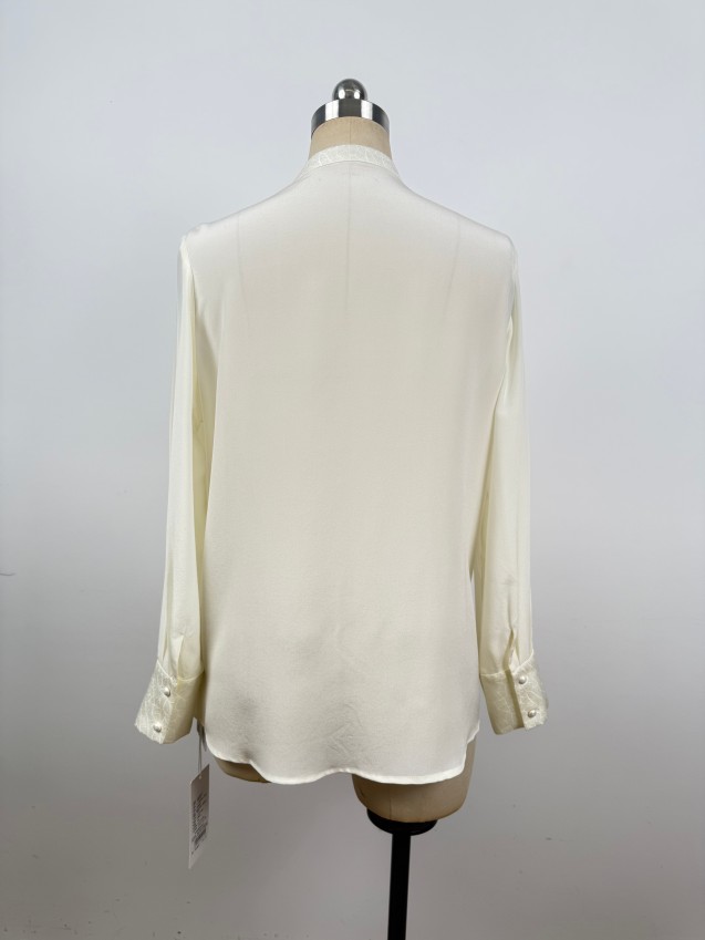 Simple, Sophisticated, Elegant, Light Luxury Silk-Blend Two-Piece Long-Sleeve Shirt JYS85001