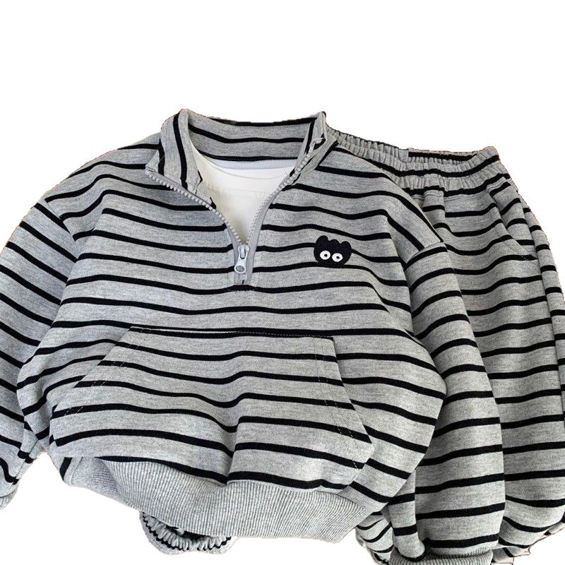Fashion Soft & Cozy Kids Hoodie Set, Striped Spring Tracksuit for Toddlers and Youth, Boys Girls 2-Piece Outfit Free Shipping