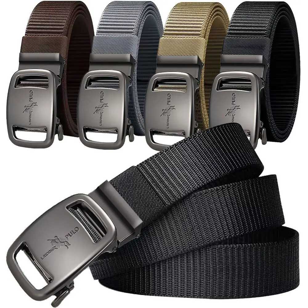 Casual Simple Wild Style Trendy Jeans Belt Men Business Luxury Brand Quality Canvas Belt Black Automatic Buckle Belt W251024