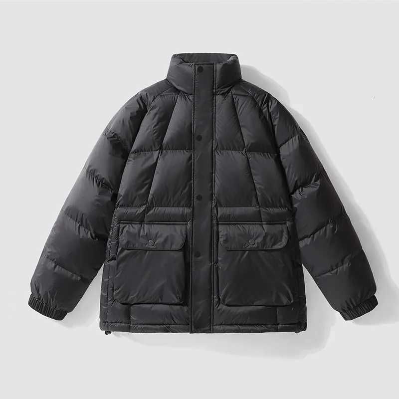 Stand Collar Parkas Men Winter Thick Padded Jackets Coats Fashion Casual Solid Color Cargo Parkas Male Outerwear Z251024