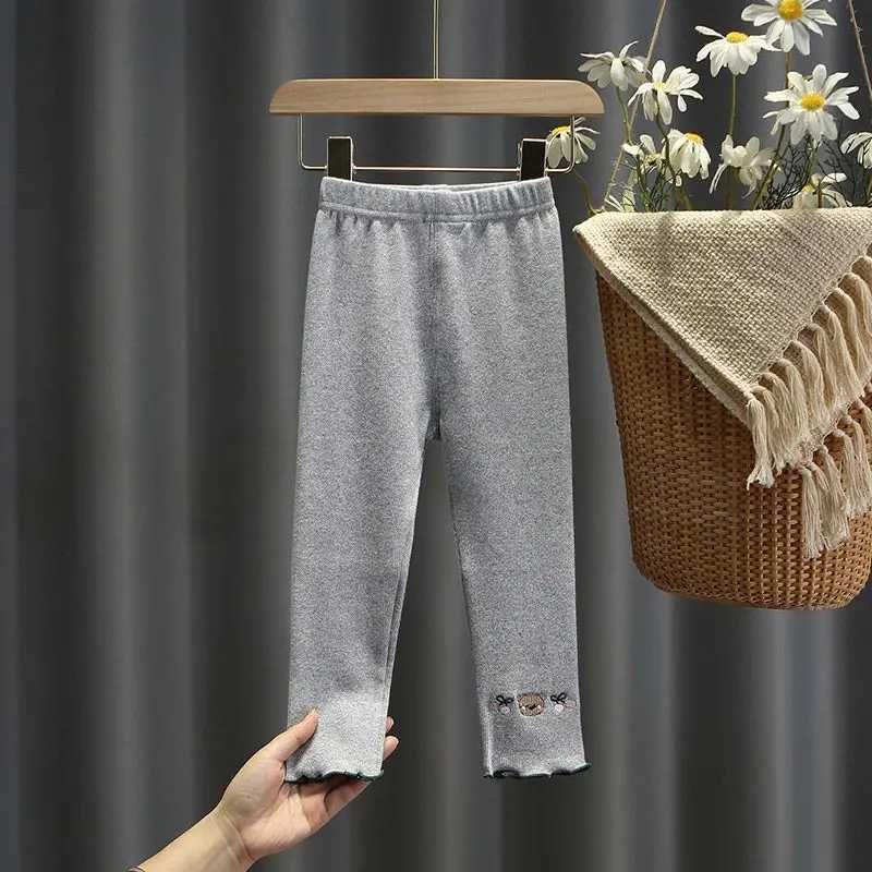 Girls Pencil Pants Spring Kids Leggings Children Printed Bears Skinny Pants Girl Cotton Trousers School Casual WearT251024