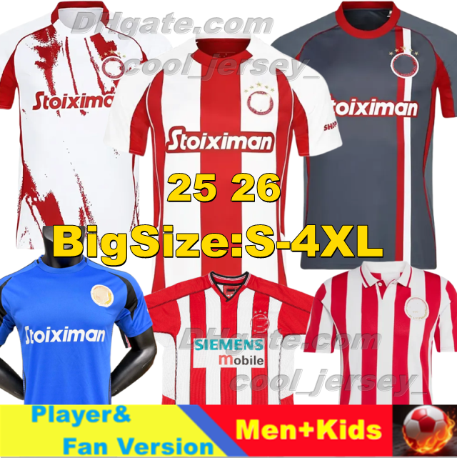 2025 2026 Olympiacos F.C. Soccer Jerseys 100th anniversary 2025 2026 VALBUENA BAKAMBU OLEG EL KAABI UI JO MASOURAS JAMES MARCELO Football Shirts Men Uniforms