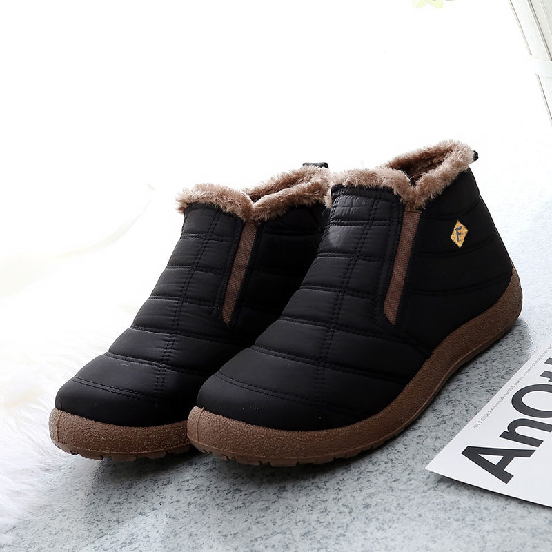 Winter designer fashionable men's cotton shoes high top warm wool snow boots umbrella cloth large cotton shoes lightweight couple cotton shoes