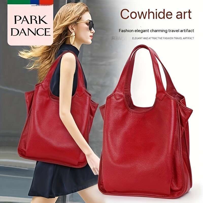 2025 New Model, Genuine Leather Tote Simple Versatile Large Capacity Shoulder, High-End Commuting Handbag, Fashionable And Luxurious Multifunctional W