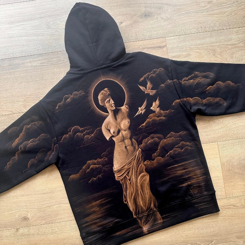 Sunbulached Creative Graffiti Unisex Casual Hoodie Y2K Gothic Harajuku Sweatshirt Retro Mythical Graphics Hip Hop Street 251018