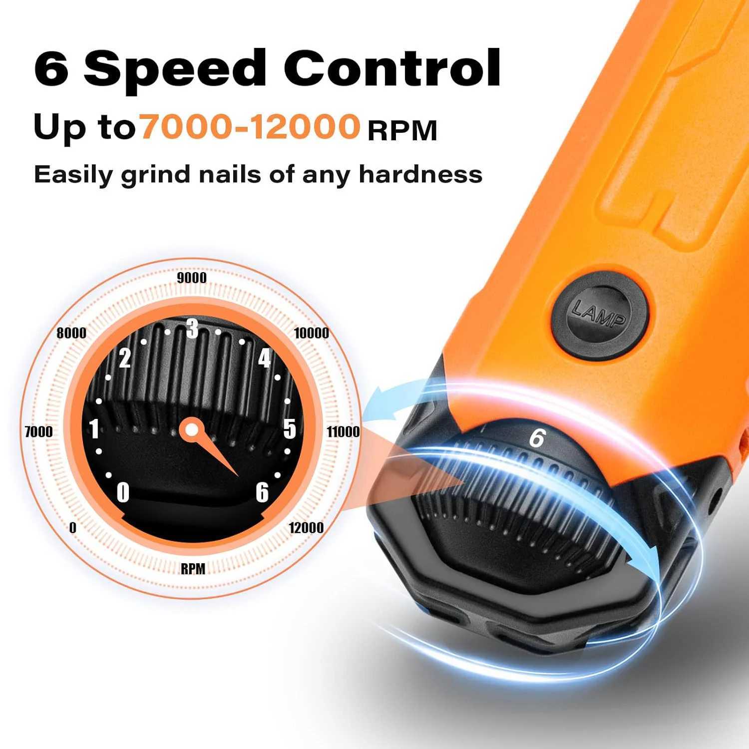 6Speed Dog Nail Grinder Enhanced Pet Nail Grinder Super Quiet Rechargeable Electric Dog Nail Trimmer Painless paws grooming Z20251024