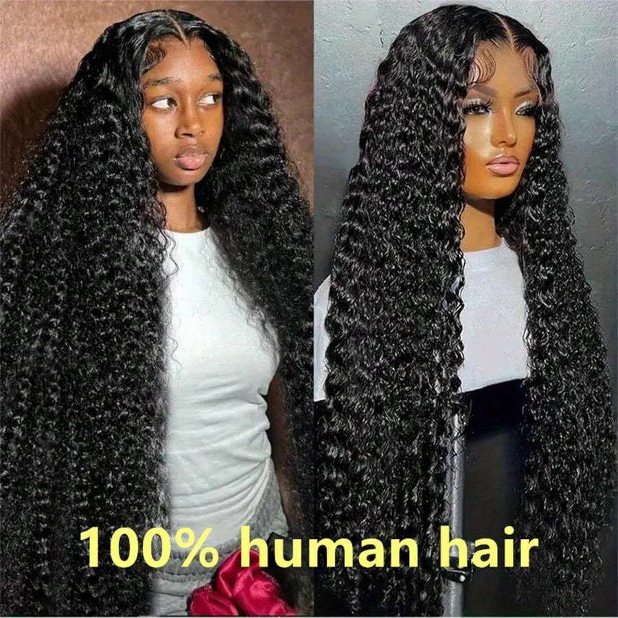 250% Density Deep Wave Lace Front Brazilian Virgin Wig with Baby Pre-Plucked Bleached Knots, Black & Blonde Wavy Hair for Women, Men, Unisex - 100% Hu