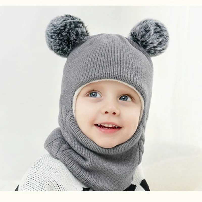 Kids Winter Hat Scarf Combo Lined Knit Ear Flap Hat with Neck Warmer Warm Unisex PullOn Balaclava for Baby Toddler Boy GirlL251024