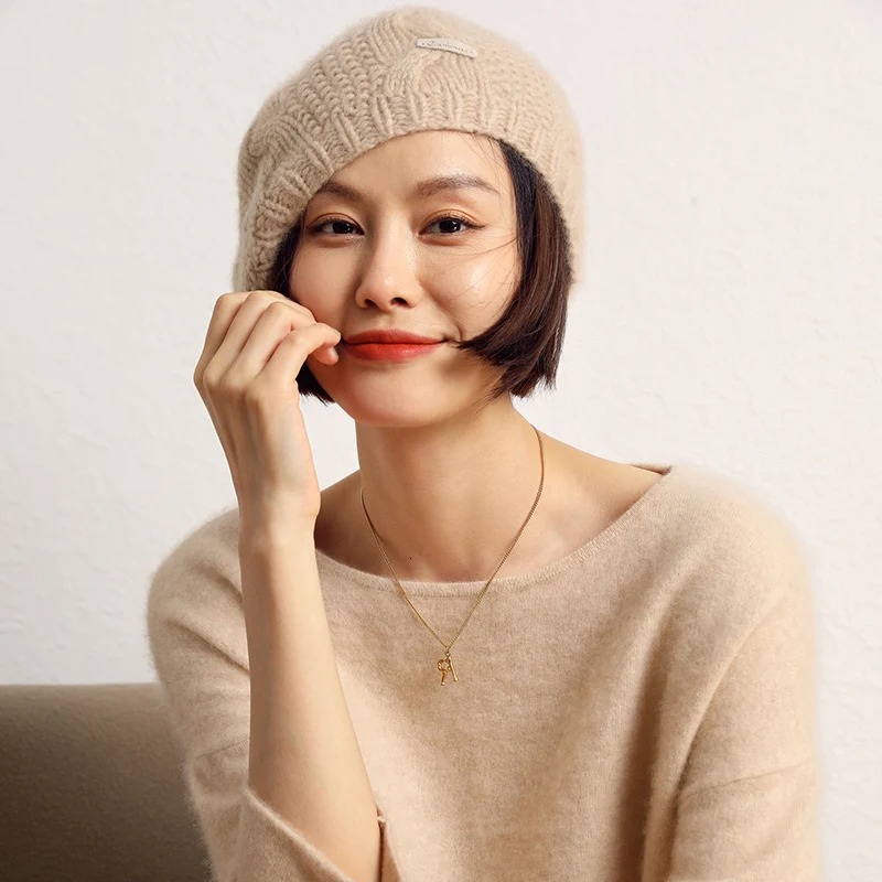 Women 100 Cashmere Berets French Artist Style Warm Winter Beanie Hat Retro Beret Solid Elegant Lady All Matched Autumn Caps 251023
