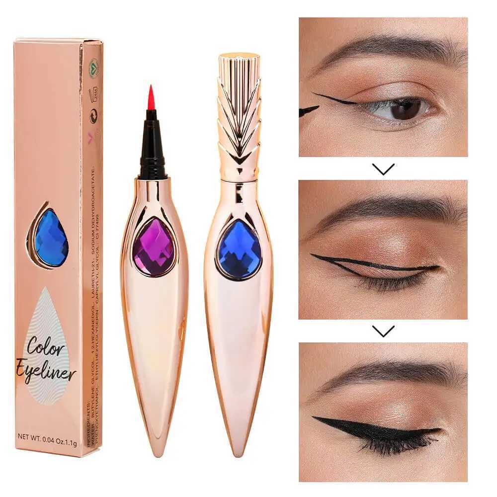 Private Label Diamond Eyeliner Liquid Pen Matte Smooth Quick Dry Waterproof Ultrathin Eyeliner Lower Eyelash PenL251024