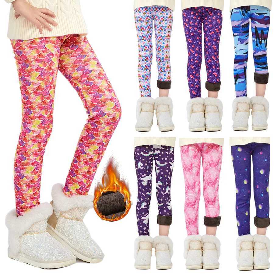 Sheecute Winter Warm Girls leggings Thick Fleece Lined Kids Printing Pants SCW6101T251024