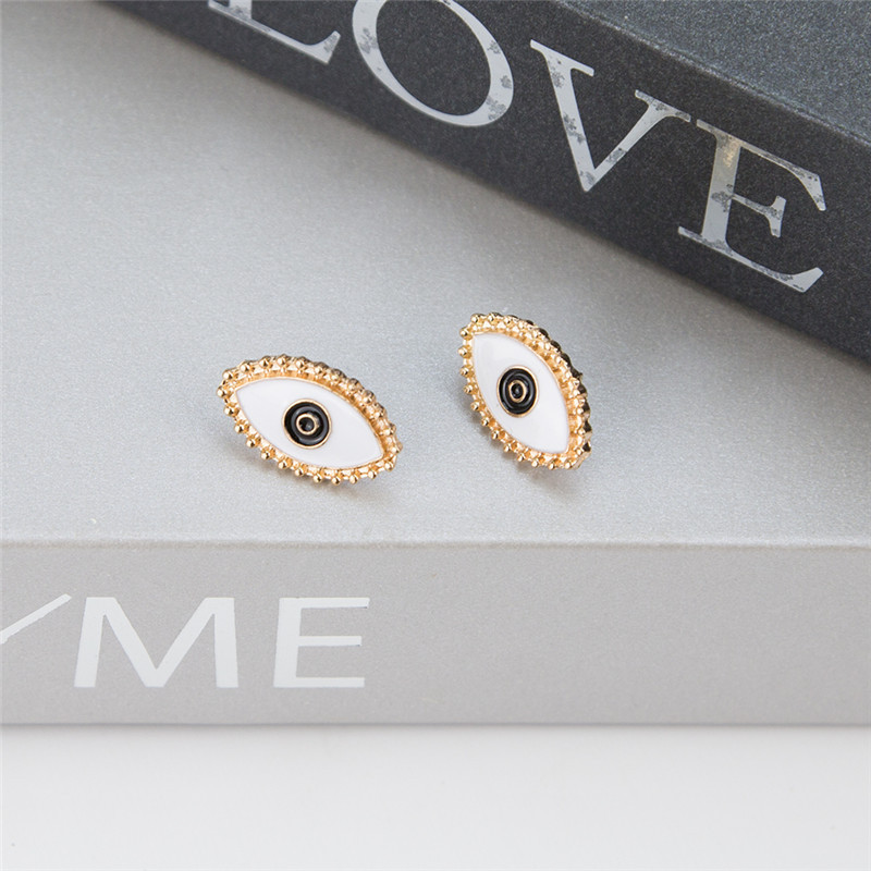 Luxury earrings Minimalist and niche design retro Devil's Eye copper plated gold earrings with zircon inlay earrings Designer earrings for men fr