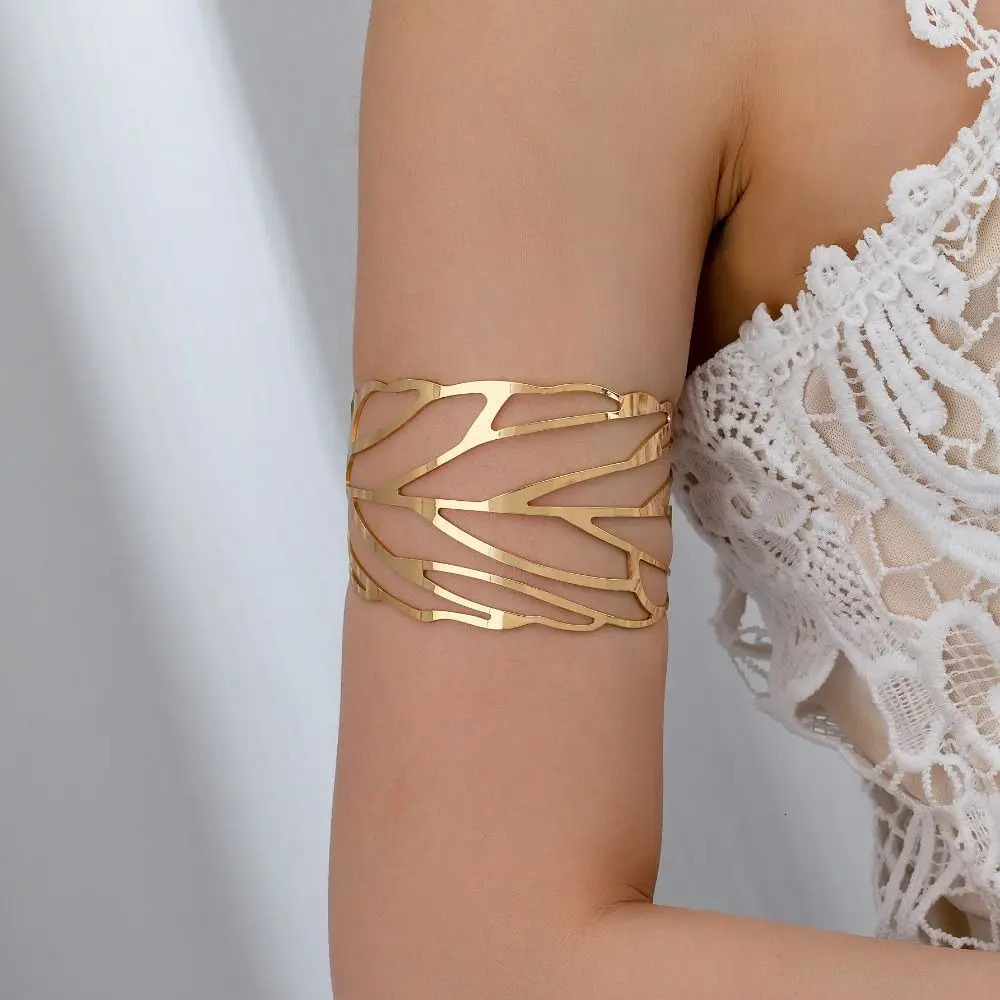Elegant Metal Tassel Arm Chain Adjustable Multi Style Wide Open Bangle Retro Fashion Opening Arm Bracelet Womens Accessories 251016