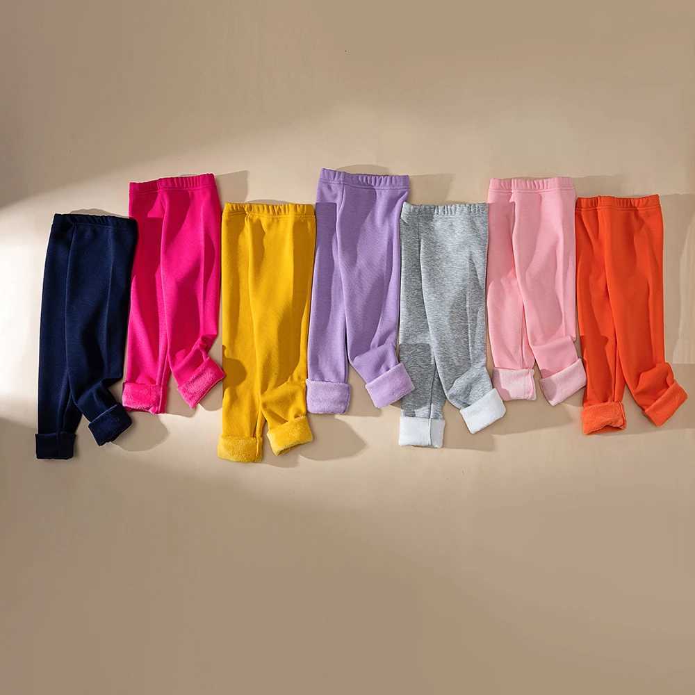 Autumn Winter New Kids Leggings Unisex Boys Girls Warm Cartoon Pants Elastic Footed Thermal BottomsT251024