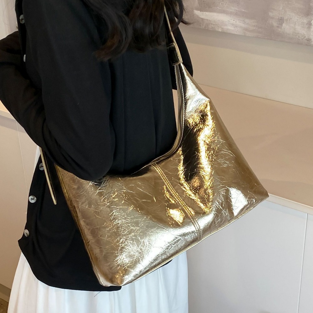 Chic Contemporary Hipsack by Ladies' Trendsetters Shimmering Silver Crossbody Pouch
