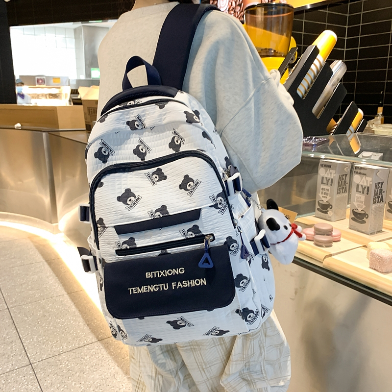 Large Capacity for Female Junior High Students, Casual Fashion Backpack with Unique Design, Niche School Bag