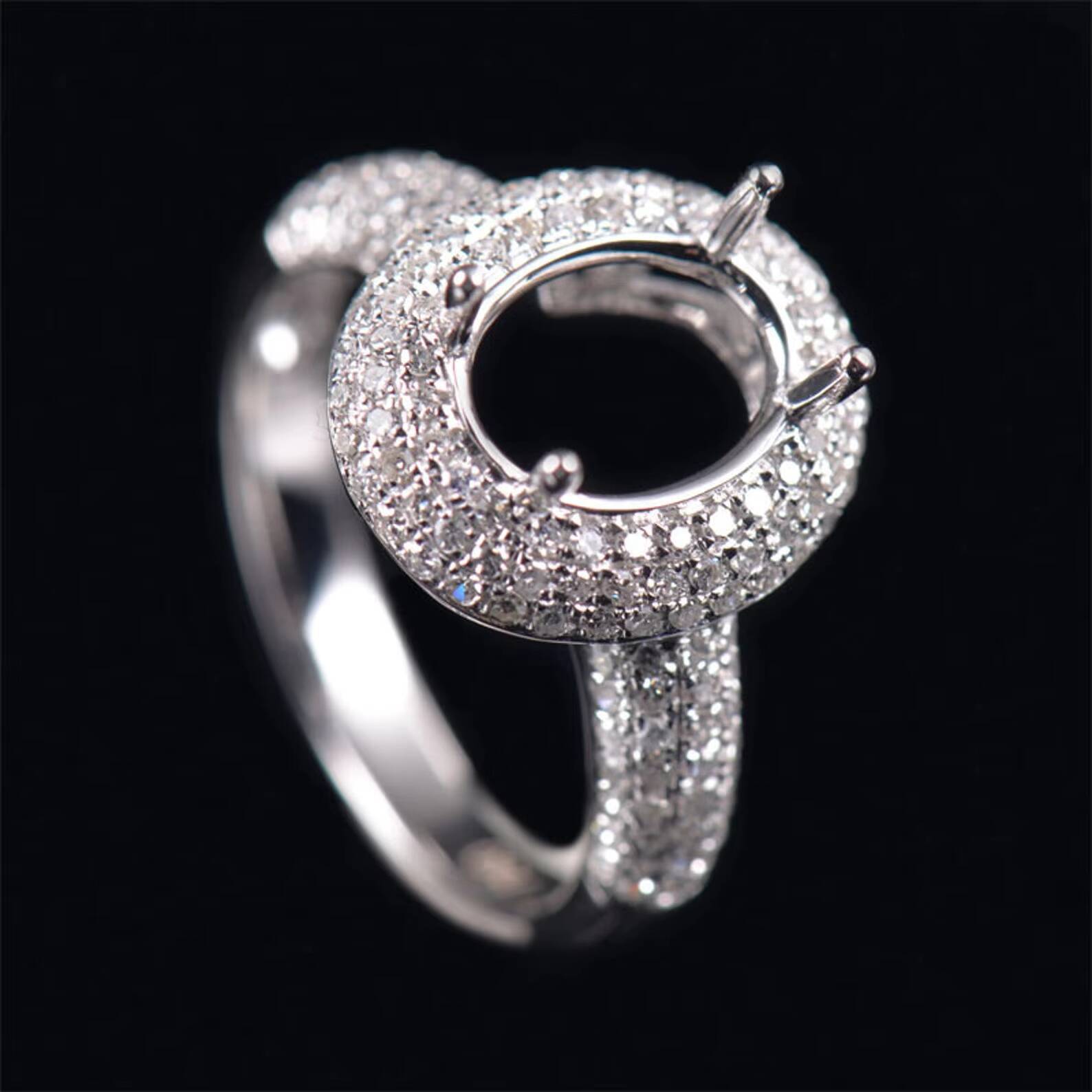 Wholesale Solid 10k 14k 18k Gold 925 Sterling Silver Lab Diamond Moissanite Ring Setting Classic Semi Mount Jewelry for Weddings