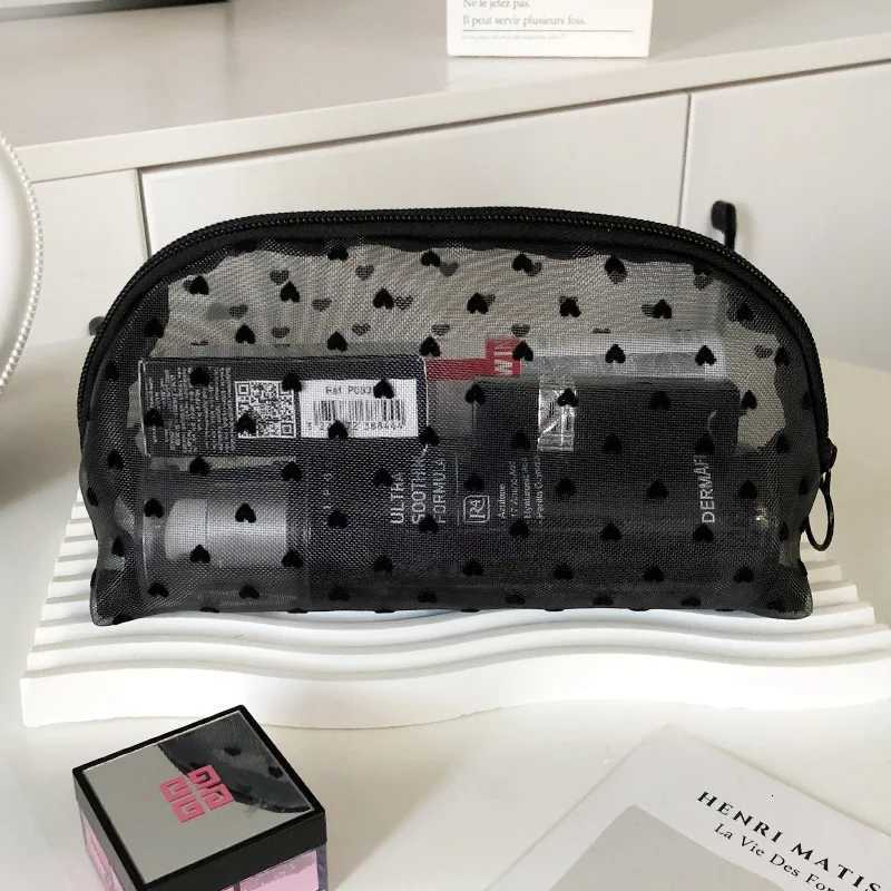 Makeup Bag Outdoor Personalized Transparent Nylon Mesh Cosmetic Bags Pouch Travel Organizer Zipper Beach Makeup Womens PurseT251024
