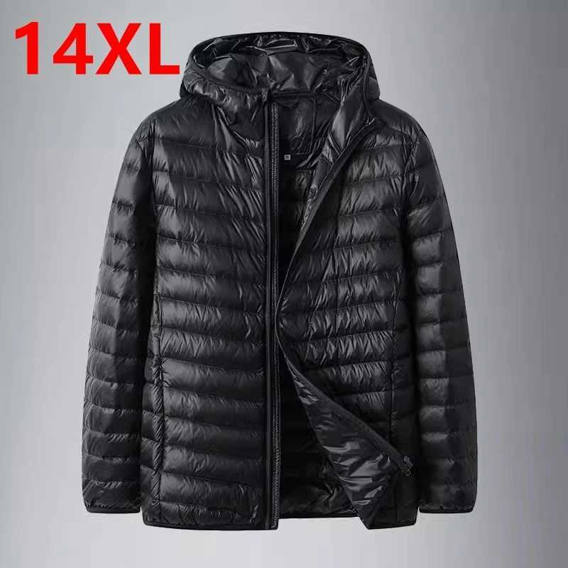 14XL big size light hooded mens down jacket large size coat man puffer plus size winter jacket men 12XL 11XL 10XL Z251024