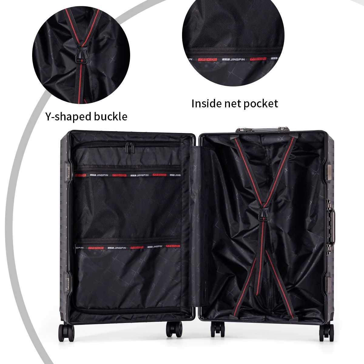 Strong and Durable Multifunctional Trolley Suitcase New LargeCapacity Suitcase Universal Wheel Student Password BoxW251024