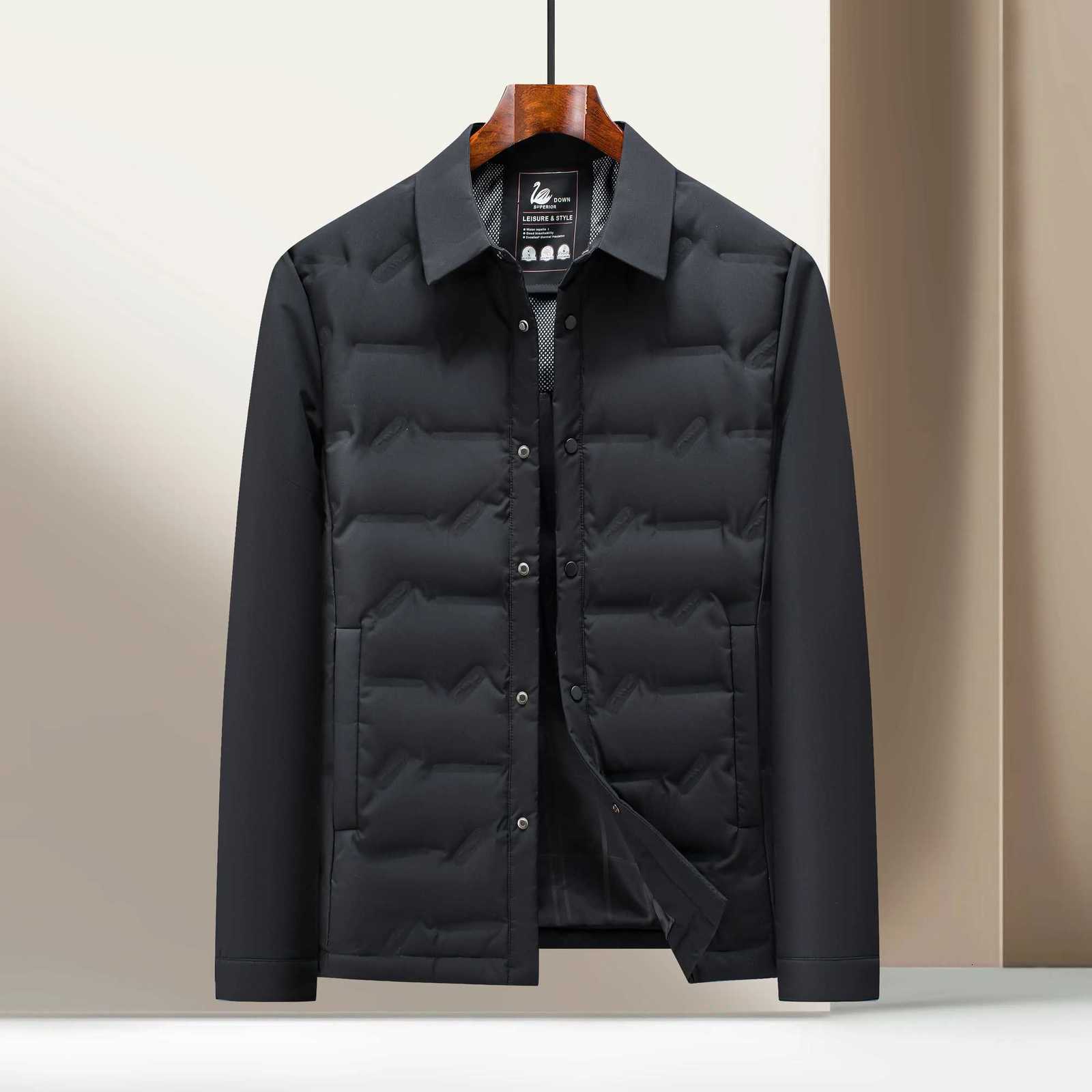 Mens Lightweight Down Jacket Autumn Winter Warm Hooded Stand Collar Slim Fit Casual Thermal Outdoor Coat Puffer Jacket For Men Z251024