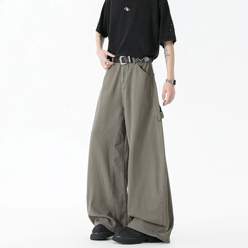 25 mens Brown Y2k Cargo Jeans Baggy Harajuku 90s Denim Womens Trousers Vintage Jean Japanese 2000s Style oversize trend Pants 251018
