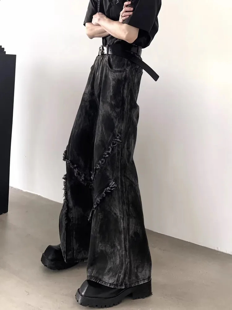 2025 Ropa Y2K Streetwear Washed Black Baggy Stacked Flare Jeans Pants For Men 90S Vintage Clothes Denim Trousers Pantalon Homme 251018