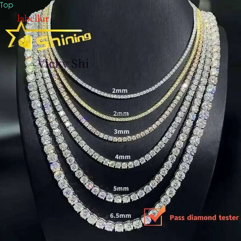 Wholesale Price Sier Pass Dia Tester 2Mm 3Mm 4Mm 5Mm 6.5Mm Moissanite Tennis Bracelet & Necklace
