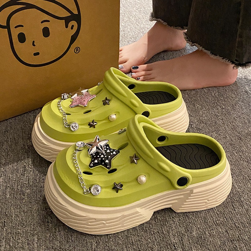 2025 New Hot Free Shipping Designer Slippers for Womens Black Khaki Green White New Thick Bottom Baotou EVA Slippers Thick Sole - Available in Multipl