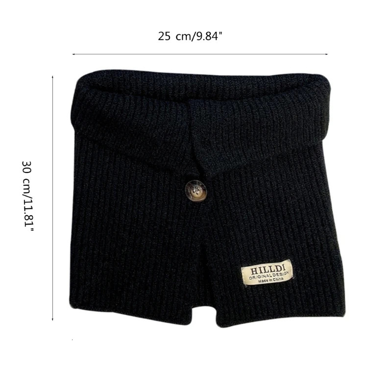 Cable Knit Wrap Button Scarf Winter Warm AllMatching Button Scarf Neck Protections Knit Neckerchief Windproof M6CD 251020