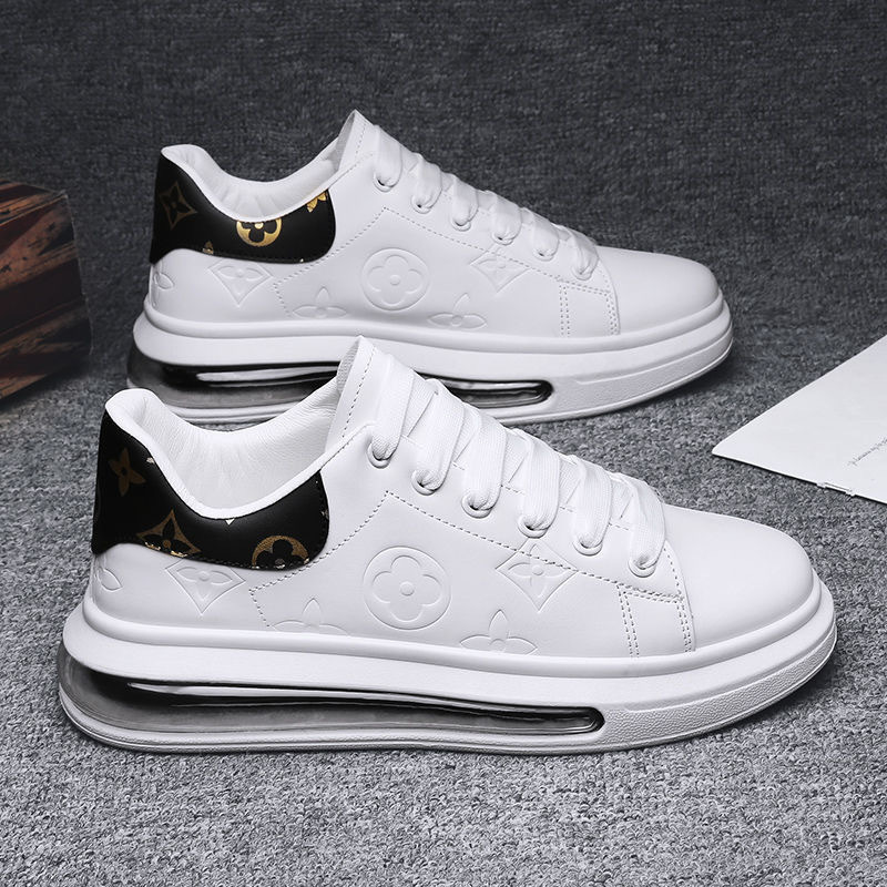 Fashion Designer Printed Casual Shoes Pu Leather Waterproof Air Cushion Sneakers for Men