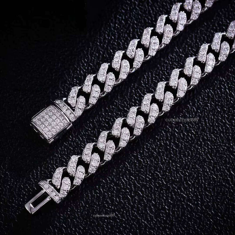 Necklace Mossinate Dia Iced Out Stylish Men's Necklaces Sier Moissanite Cuban Link Chain