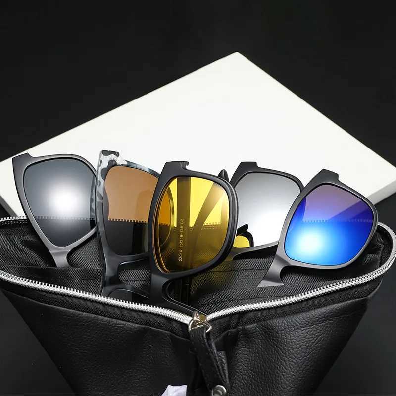 Magnetic Sunglasses Clip And Optical Glasses Frame 6 in 1 Women Men Polarized or Night Vision Multipurpose Eyeglasses Set 2201T251024