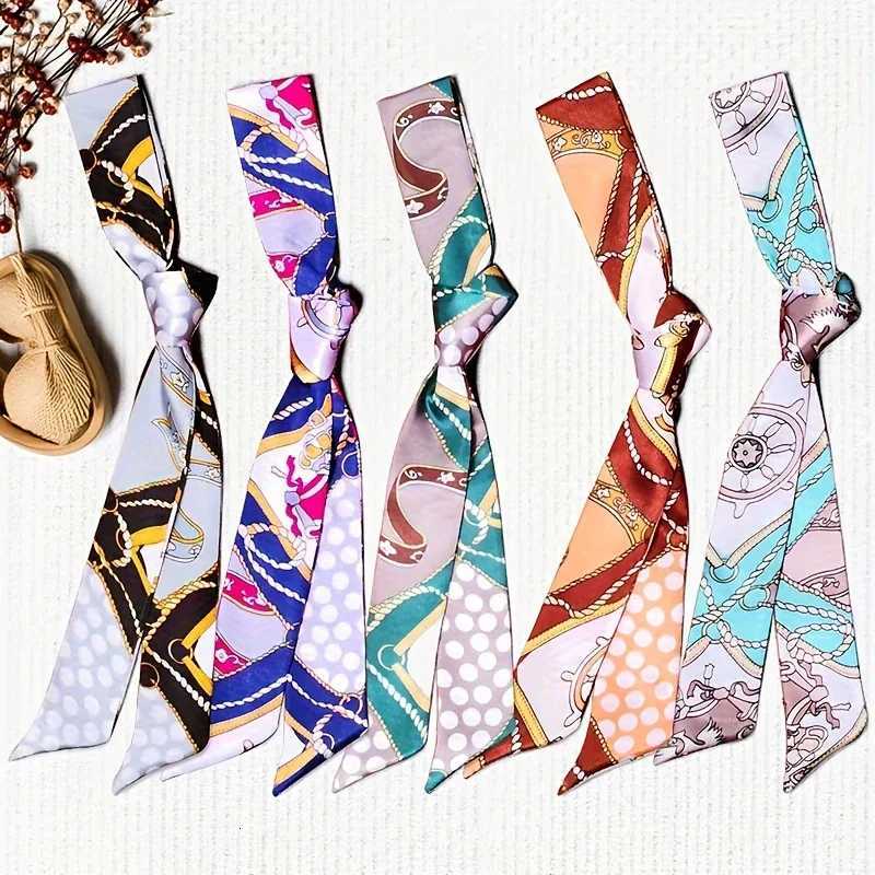 10Pcs Wens Paisley Print MtiUse Scarves Elegant Long Haiands Neck Scarves Bag Strs DIY Craft Hair Scarf Accories Y251024
