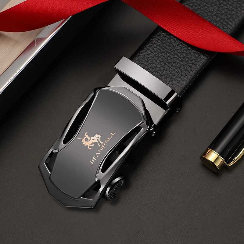New mens fashion automatic buckle business belt mens jeans highquality belt PU mens belt minimalist young people no gift box W251024
