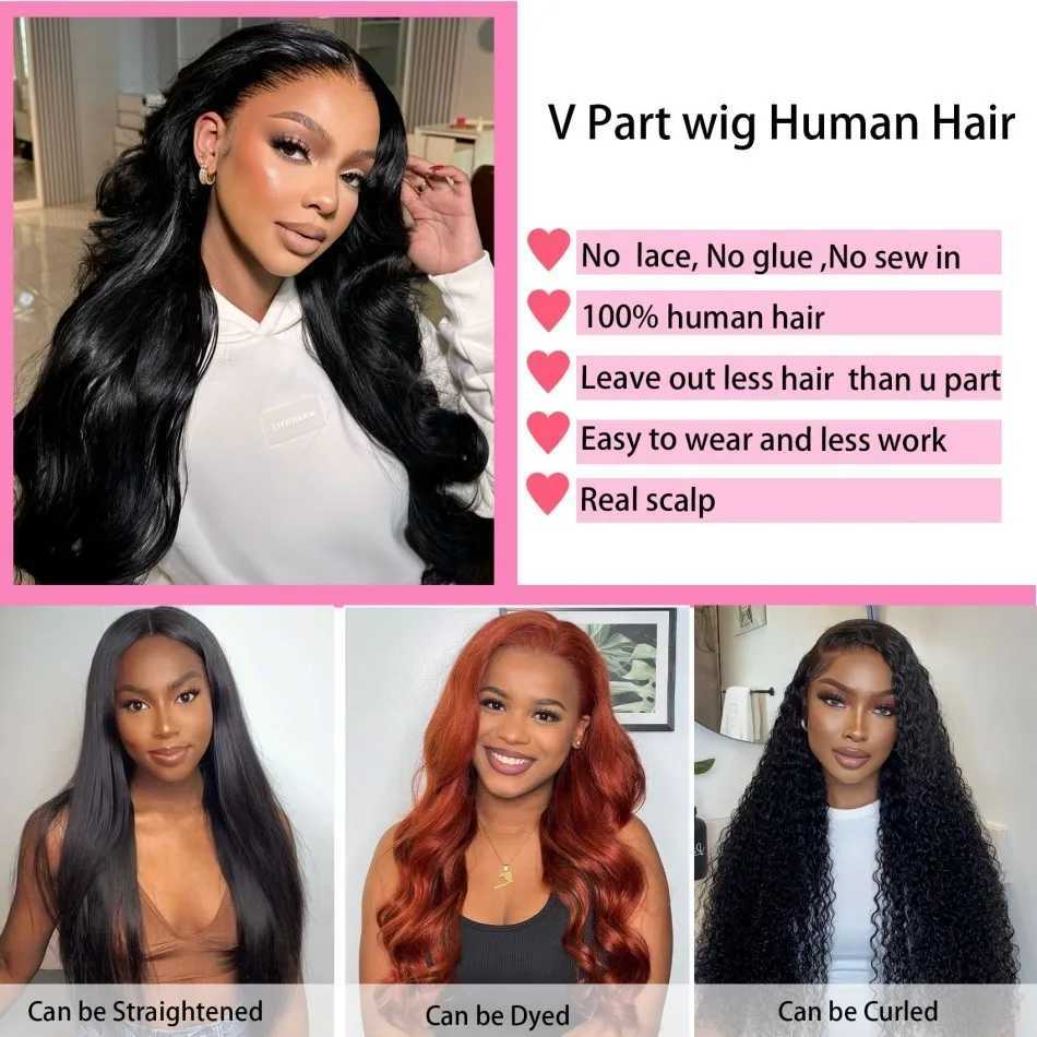 V Part Wigs Human Hair Body Wave Glueless Wigs Human Hair 100 Half Wigs With Clip In 5X5 Hd Lace Closure Wig Beginner Friendly W251023