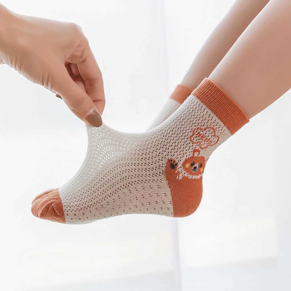 5Pairslot Summer Spring Baby Socks Cotton Animal Cartoon Cute Kids Socks Mesh Thin Lovely Colorful Socks J251024