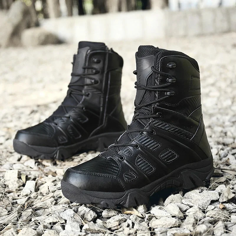 Men Tactical Boots Winter Leather Waterproof Desert Combat Work Shoes Mens Ankle Boot Man Plus Size 251021