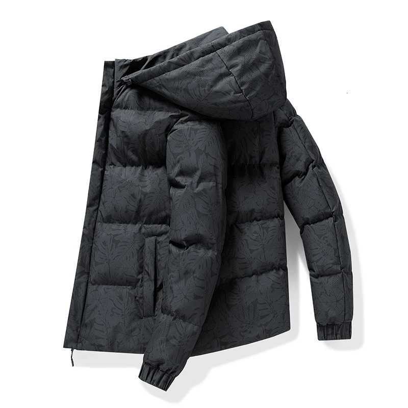 New Mens 3D Floral Print Parka Coat Winter Cotton Padded Jacket Men Hooded Warm Camouflage Thickened Down Cotton Padded Jackets Z251024