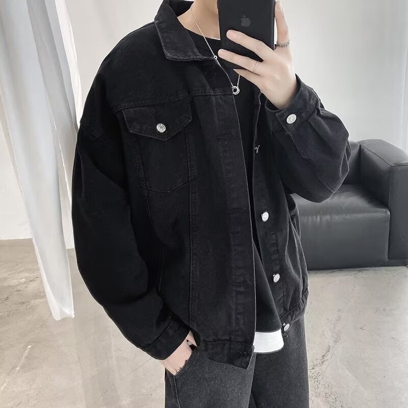 American Style Spring And Autumn Denim Jacket For Men, Designer Hoodie Jacket Tracksuit Men Polo Veste Coat High Street Fashion Brand, Loose Fit Sprin