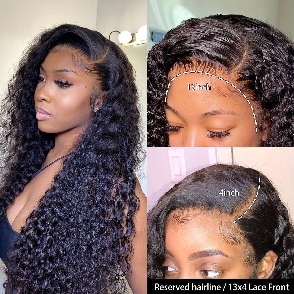 13x4 Water Wave Human Women, 250% Density HD Lace Front, Pre-Plucked with Baby Hair, Super Soft & Tangle-Free, Elegant Style for or Special Ocns, Ever