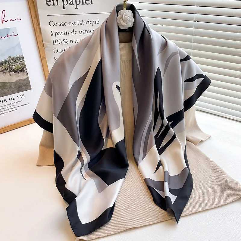 Spring Summer Scarf Wen Luxury Design Scarf Silk Scarf Soft Muslim band Shl Beach 90x90cm Band Foard Hijab Wrs Y251024